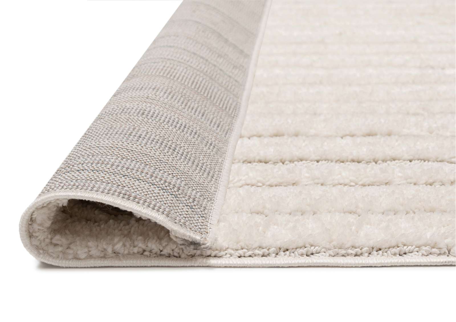 Loopsie Letia Ivory Striped Rug Front and Back