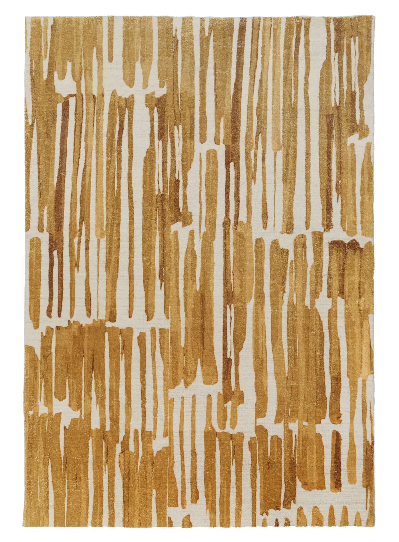 Loopsie RUGS 180cm x 120cm Omaya Gold and Ivory Striped Washable Rug