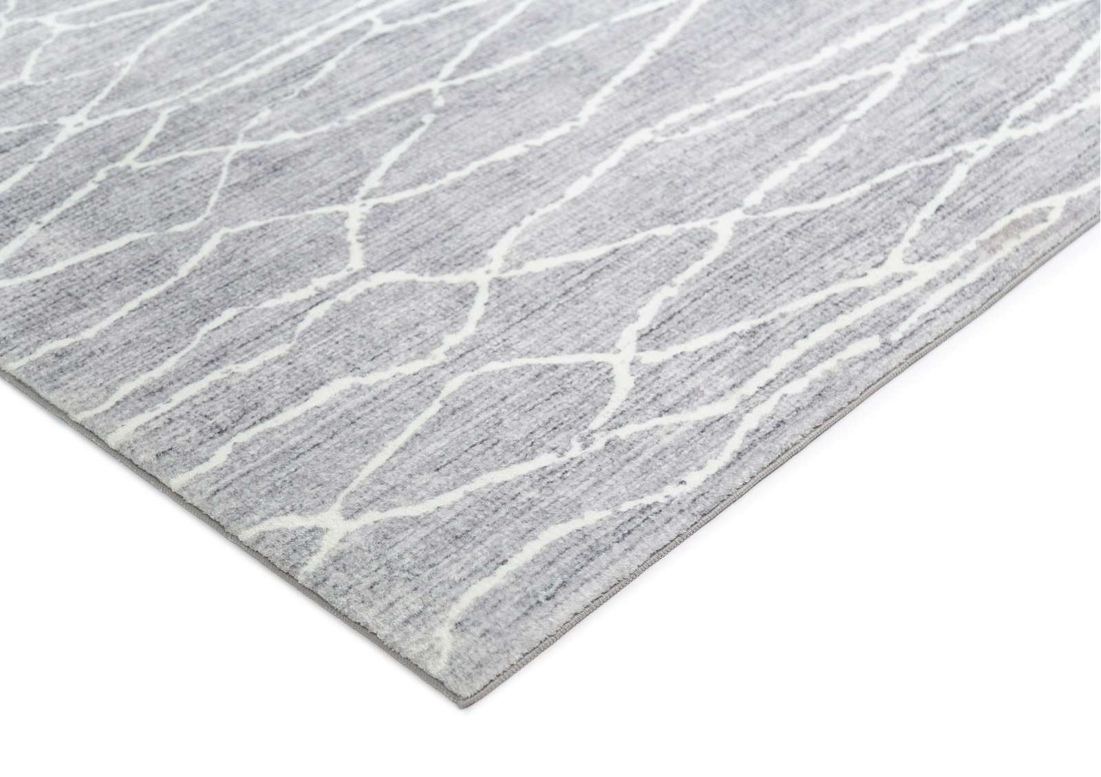 Loopsie RUGS Chaker Grey and Ivory Lined Washable Rug