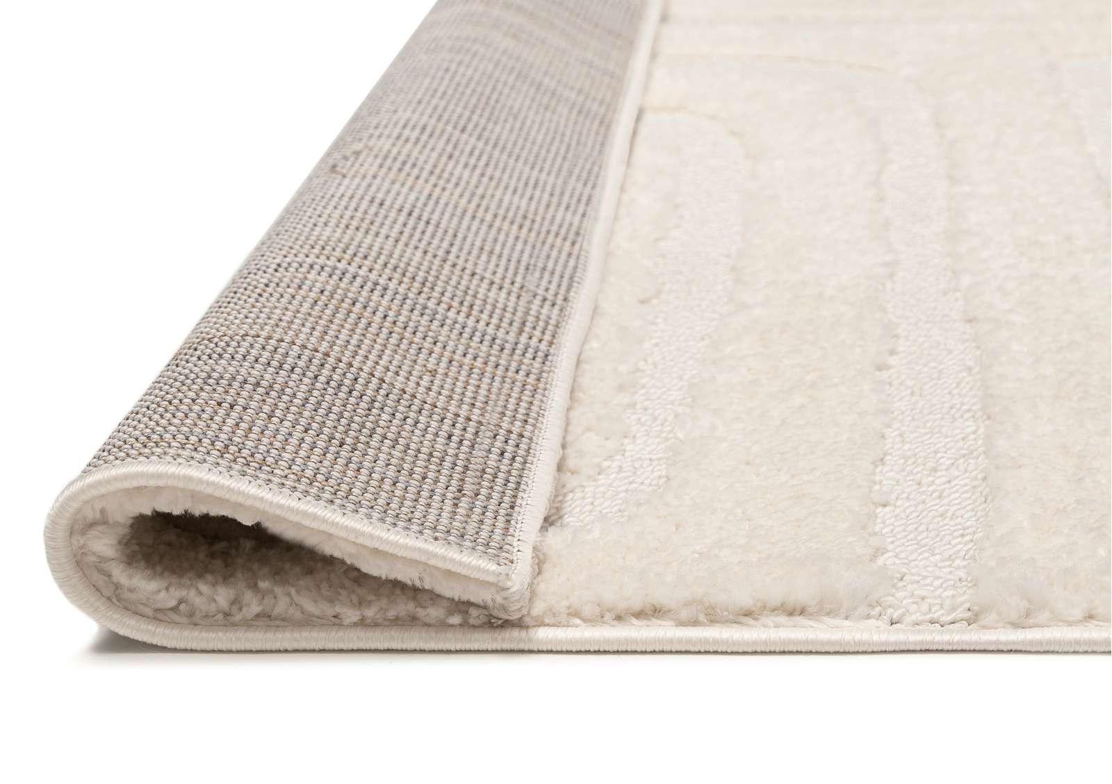 Loopsie Noto Ivory Striped Rug Front And Back
