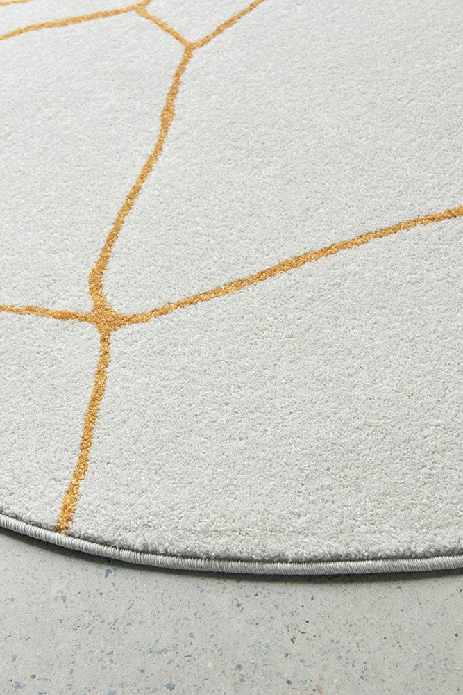 RUG CULTURE RUGS Amy Gold Modern Round Rug