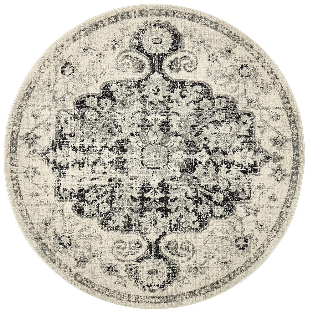 Rug Culture RUGS Athens Charcoal Transitional Round Rug