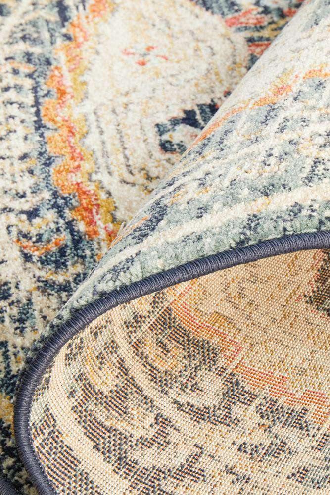 Rug Culture RUGS Legacy Navy & Rust Transitional Round Rug