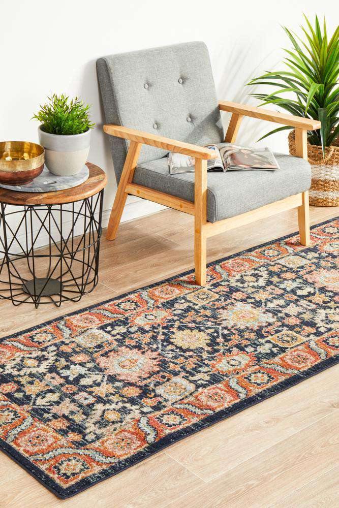 Rug Culture RUGS Legacy Red & Blue Transitional Runner Rug