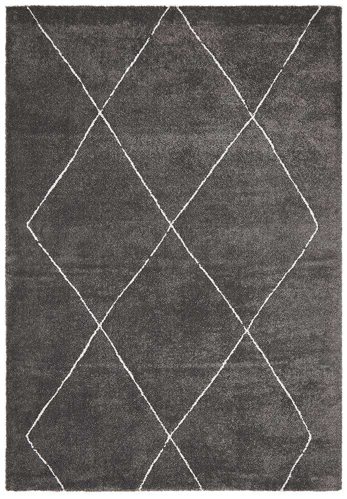 Manhattan Diamond Rug Charcoal Simple Style Co