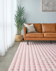 Bubble Blush Machine Washable Rug styled in modern living room | Simple Style Co