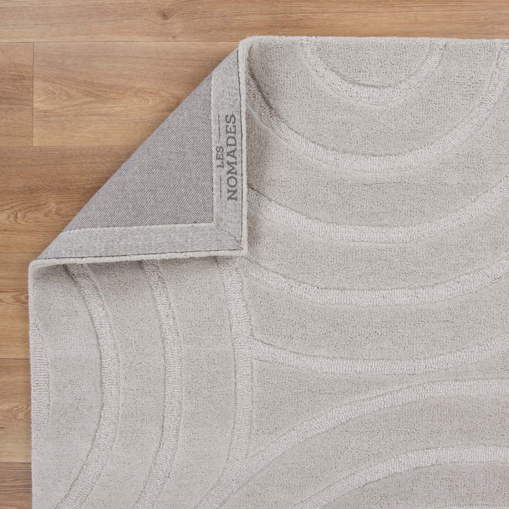 Close Up View of the Ellipse Light Grey Wool Rug | Simple Style Co