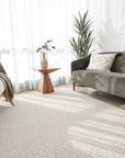 Prague Klarn Tan Rug styled in living room | Simple Style Co