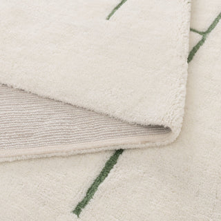 Highlands Abstract Olive Lines Washable Wool Rug
