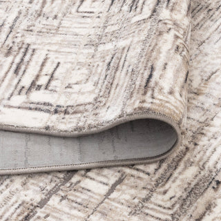 Atina Distressed Geo Squares Grey Rug