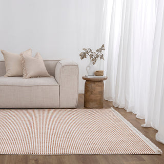 Berno Pink Ivory Loop Stripes Rug