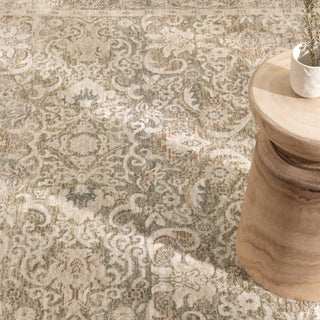 Delphine Regal Green Beige Vintage Rug