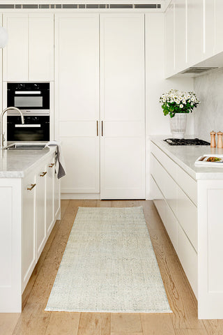 Emma Blomfield Veil Blue Runner Rug