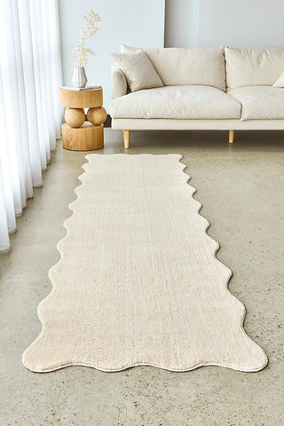 Evelyn Beige Washable Runner Rug