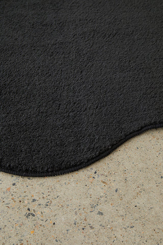 Evelyn Black Washable Runner Rug