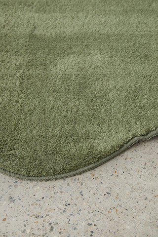 Evelyn Green Washable Runner Rug