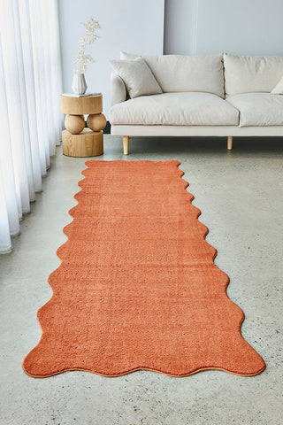 Evelyn Terracotta Washable Runner Rug