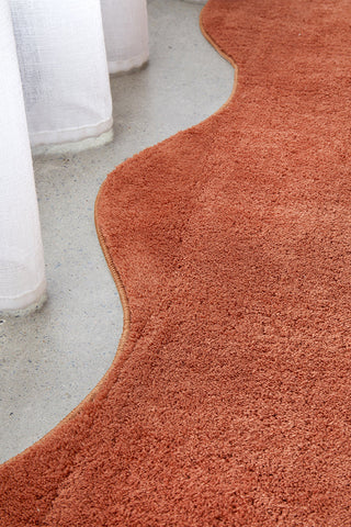 Evelyn Terracotta Washable Runner Rug