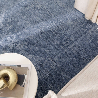 Heritage Distressed Medallion Blue Rug