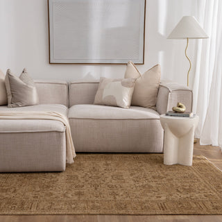 Heritage Distressed Border Mustard Rug