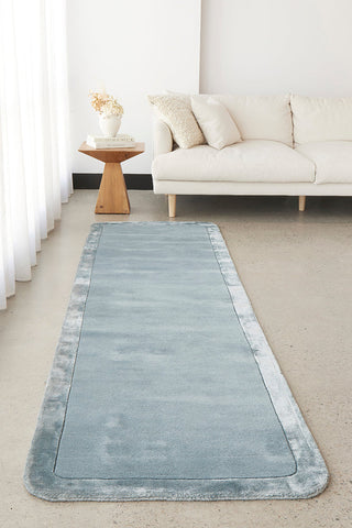 Hugo Blue Wool Runner Rug