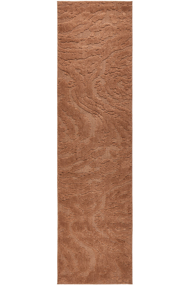 Haven Nyla Rust Runner Rug | Warm Tones & Wave Design | Simple Style Co