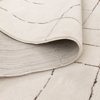 Mila Abstract Lines Brown Cream Rug