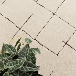 Mila Abstract Lines Brown Cream Rug