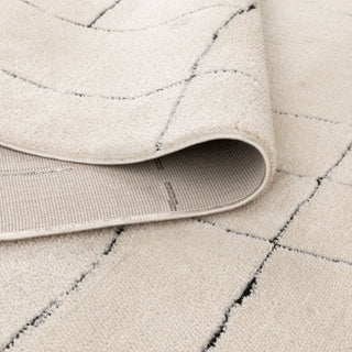 Mila Abstract Lines Black Cream Rug