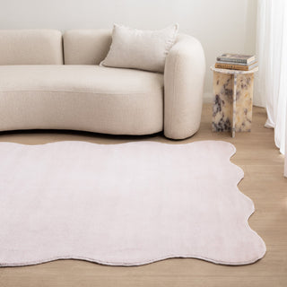 Ollie Scalloped Rug Pink