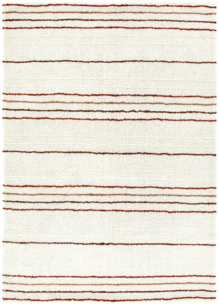 Highlands Terracotta Stripe Washable Wool Rug