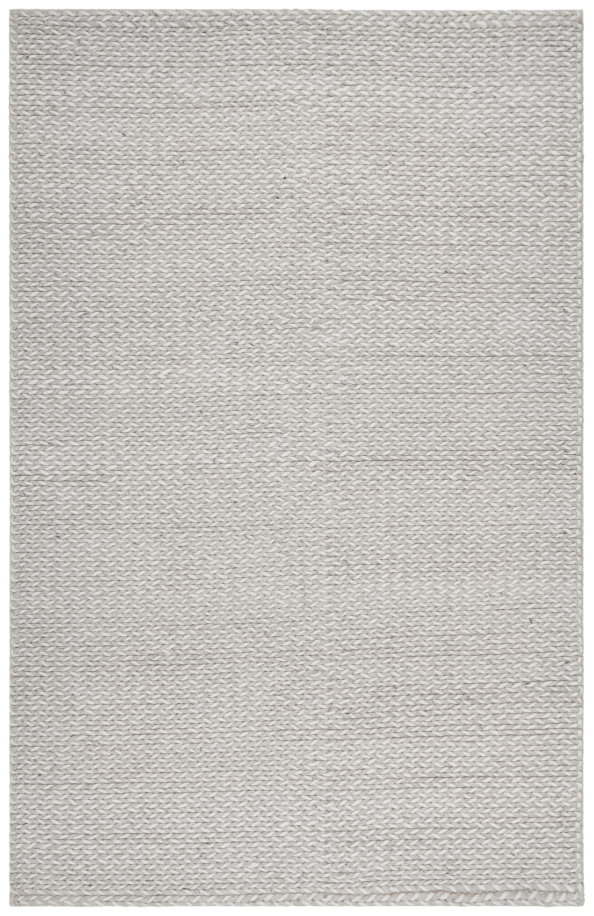 Kelowna Grey & Ivory Braided Wool Rug Simple Style Co