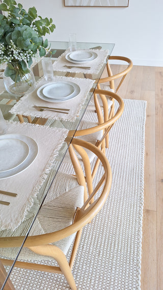 Skandi Natural White Felted Wool Rug