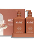 al.ive body Fig, Apricot & Sage Hand & Body Wash & Lotion Duo + Tray