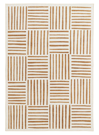 Anacortes Mustard Matchstick Indoor Outdoor Washable Rug