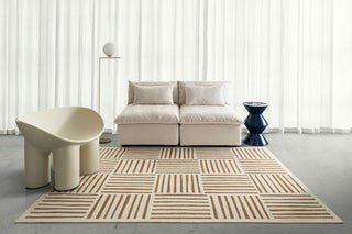 Anacortes Mustard Matchstick Indoor Outdoor Washable Rug