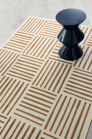 Anacortes Mustard Matchstick Indoor Outdoor Washable Rug