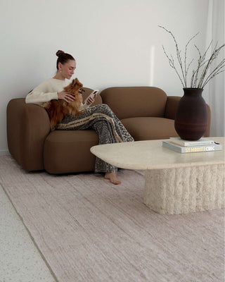 Anjo Beige Distressed Washable Rug