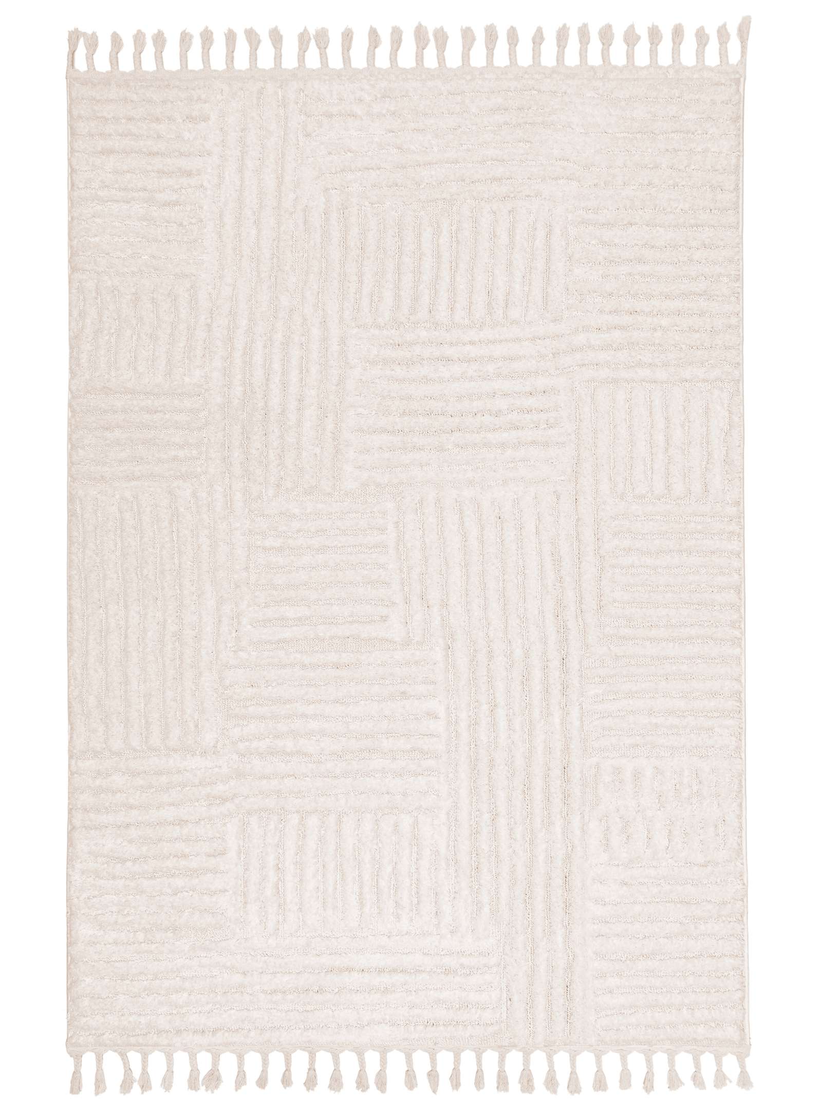 Arbori Ivory Abstract Rug by Loopsie Full View