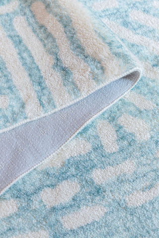 Asni Blue and Ivory Tribal Washable Rug