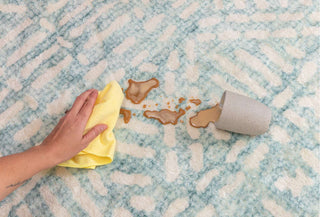 Asni Blue and Ivory Tribal Washable Rug