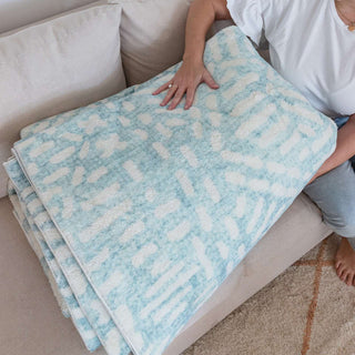 Asni Blue and Ivory Tribal Washable Rug