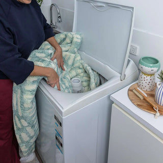 Asni Blue and Ivory Tribal Washable Rug