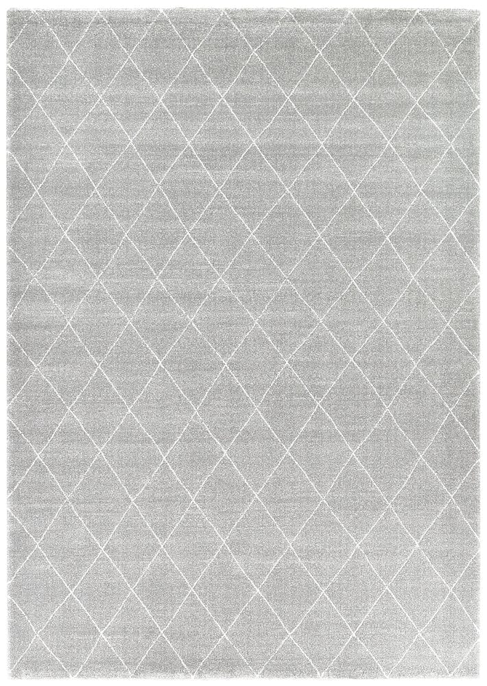 Lilith Silver Grey Diamond Rug | Simple Style Co