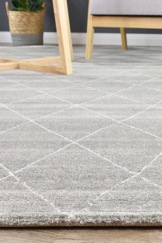 Lilith Silver Grey Diamond Rug Simple Style Co