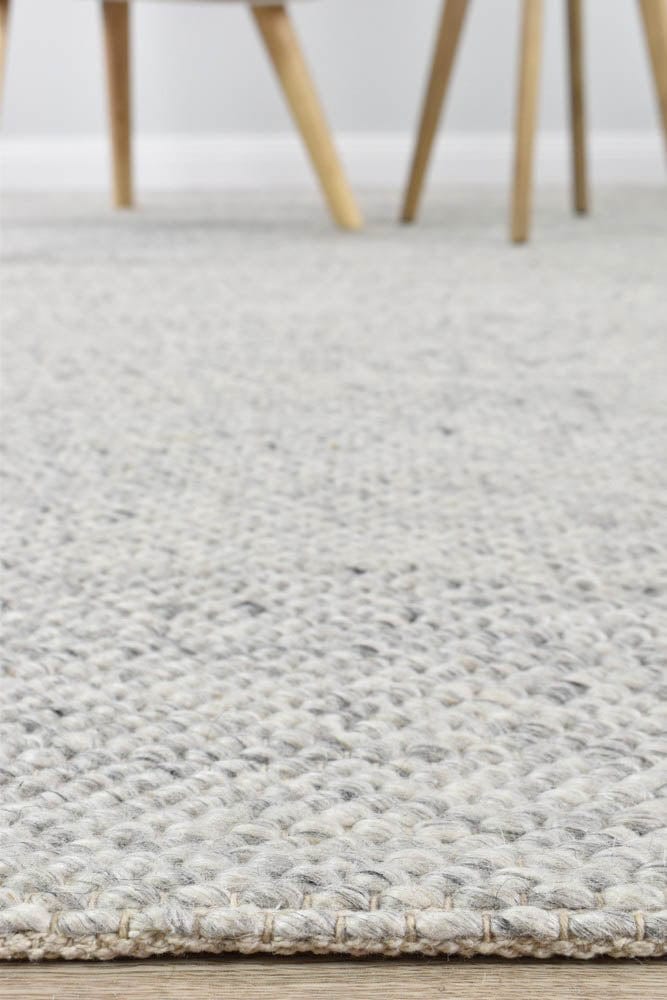 AUSTEX RUGS Everly Ivory Silver Wool Rug