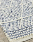 Austex Rugs Mabel Blue & Ivory Wool Rug
