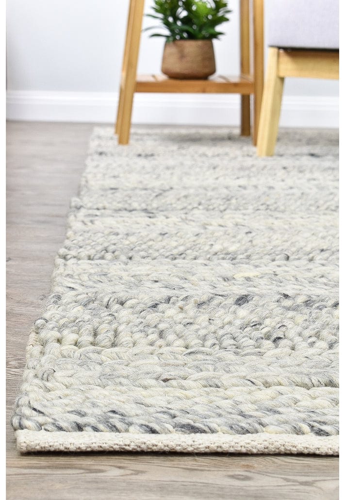 Normandy Ivory Textured Wool Rug Simple Style Co