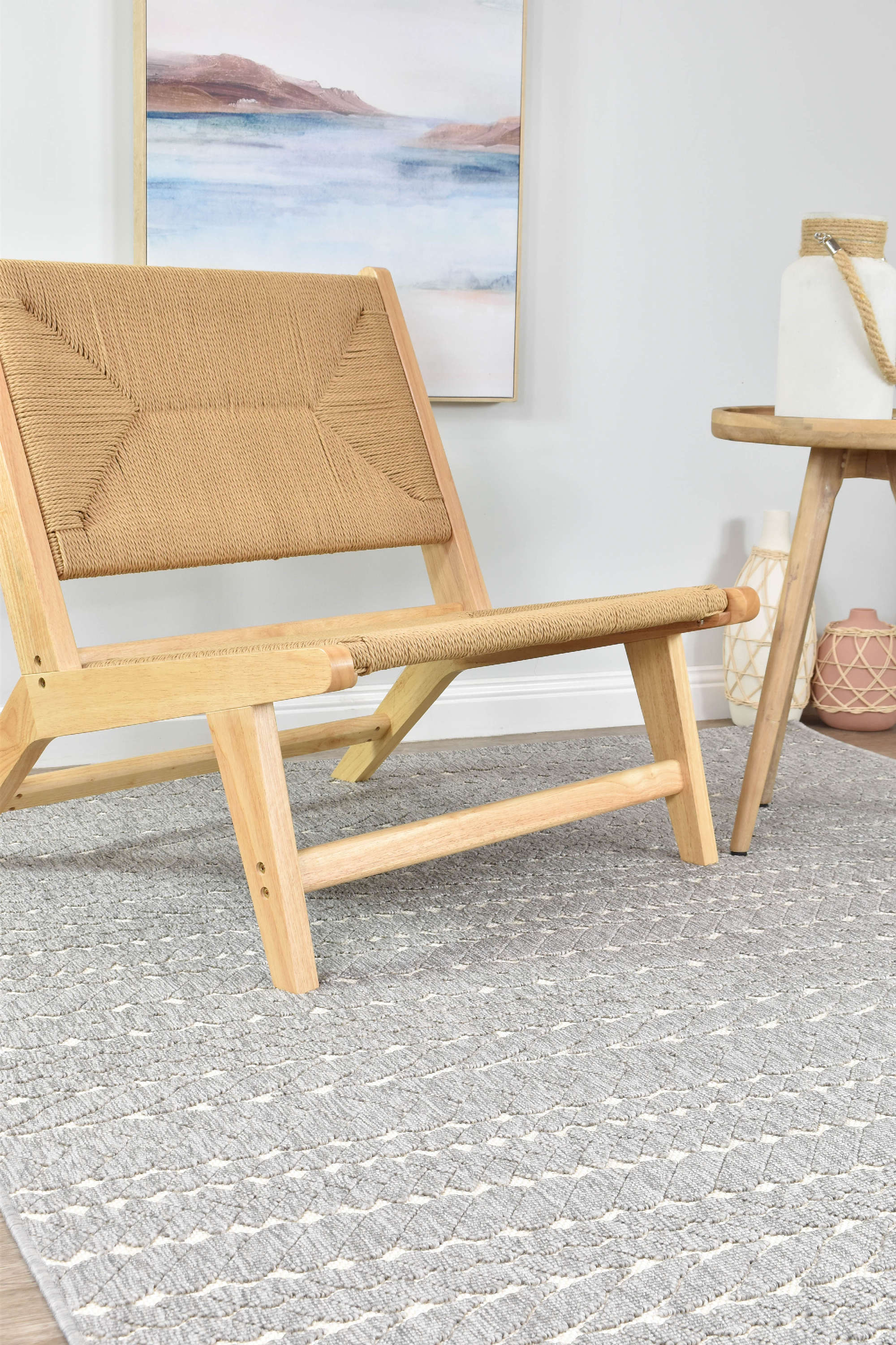 Visalia Grey & White Rug Simple Style Co