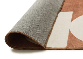 Balade Terracotta and Ivory Geometric Washable Rug